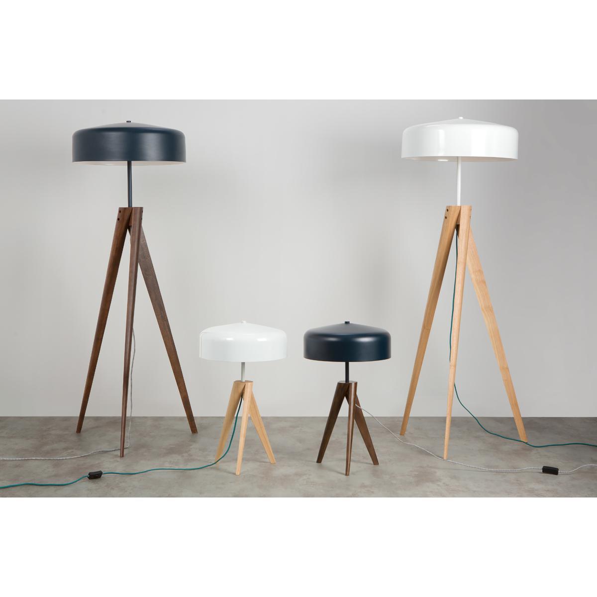 Madison Tripod Floor Lamp, Navy Blue and Dark Wood – image 7