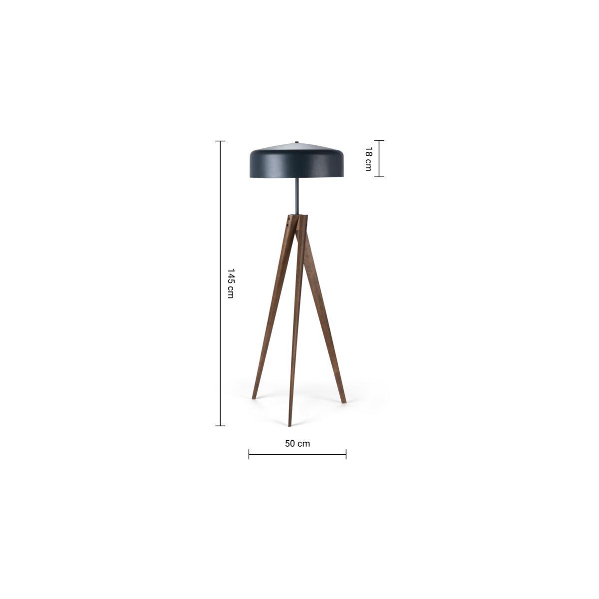 Madison Tripod Floor Lamp, Navy Blue and Dark Wood – image 9