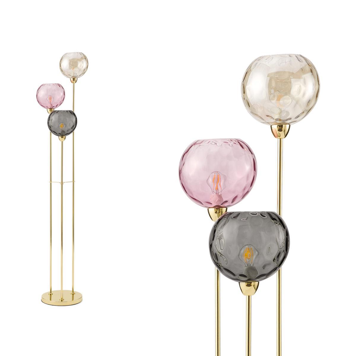 Ilaria Triple Floor Lamp, Multicoloured Glass & Brass – image 2
