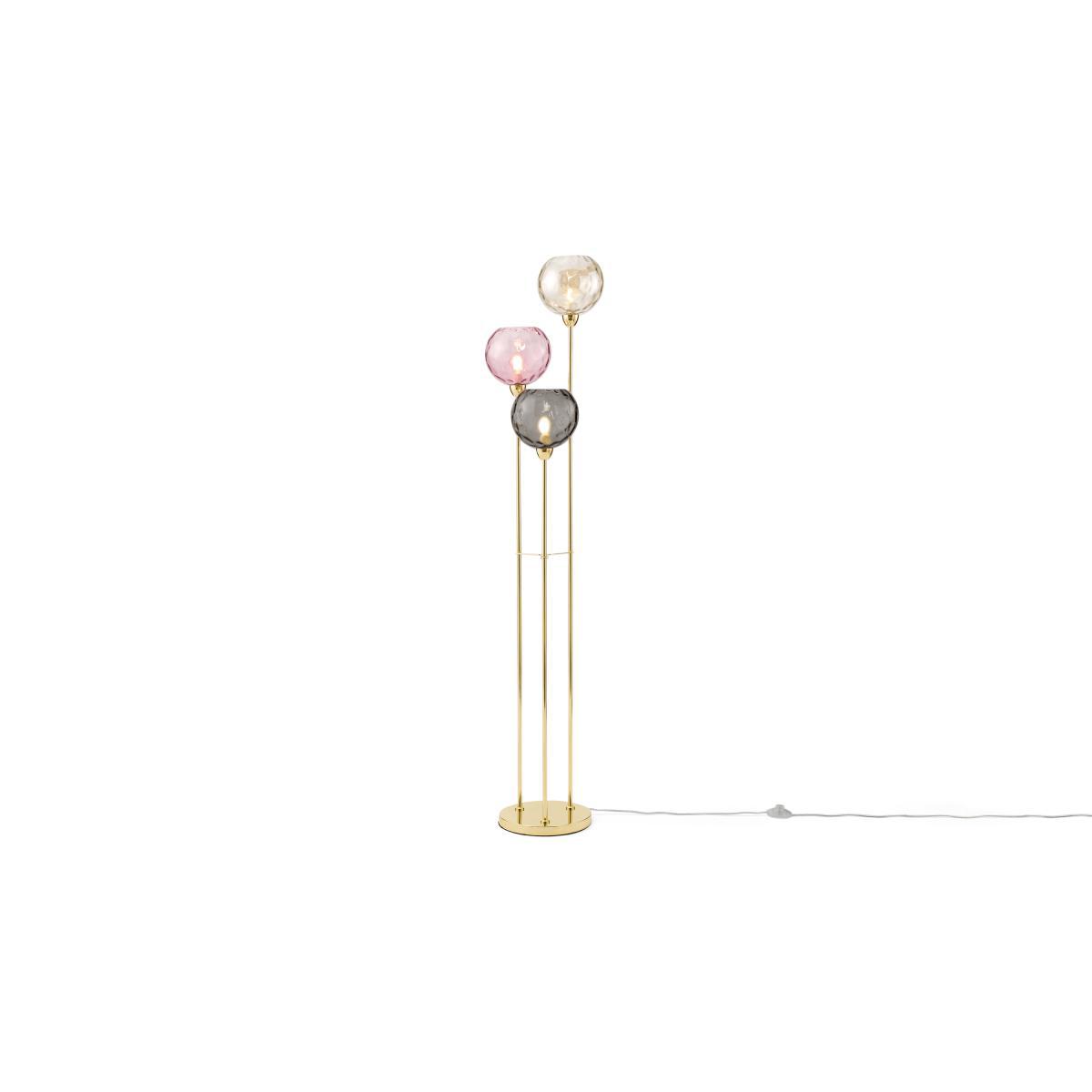 Ilaria Triple Floor Lamp, Multicoloured Glass & Brass – image 3
