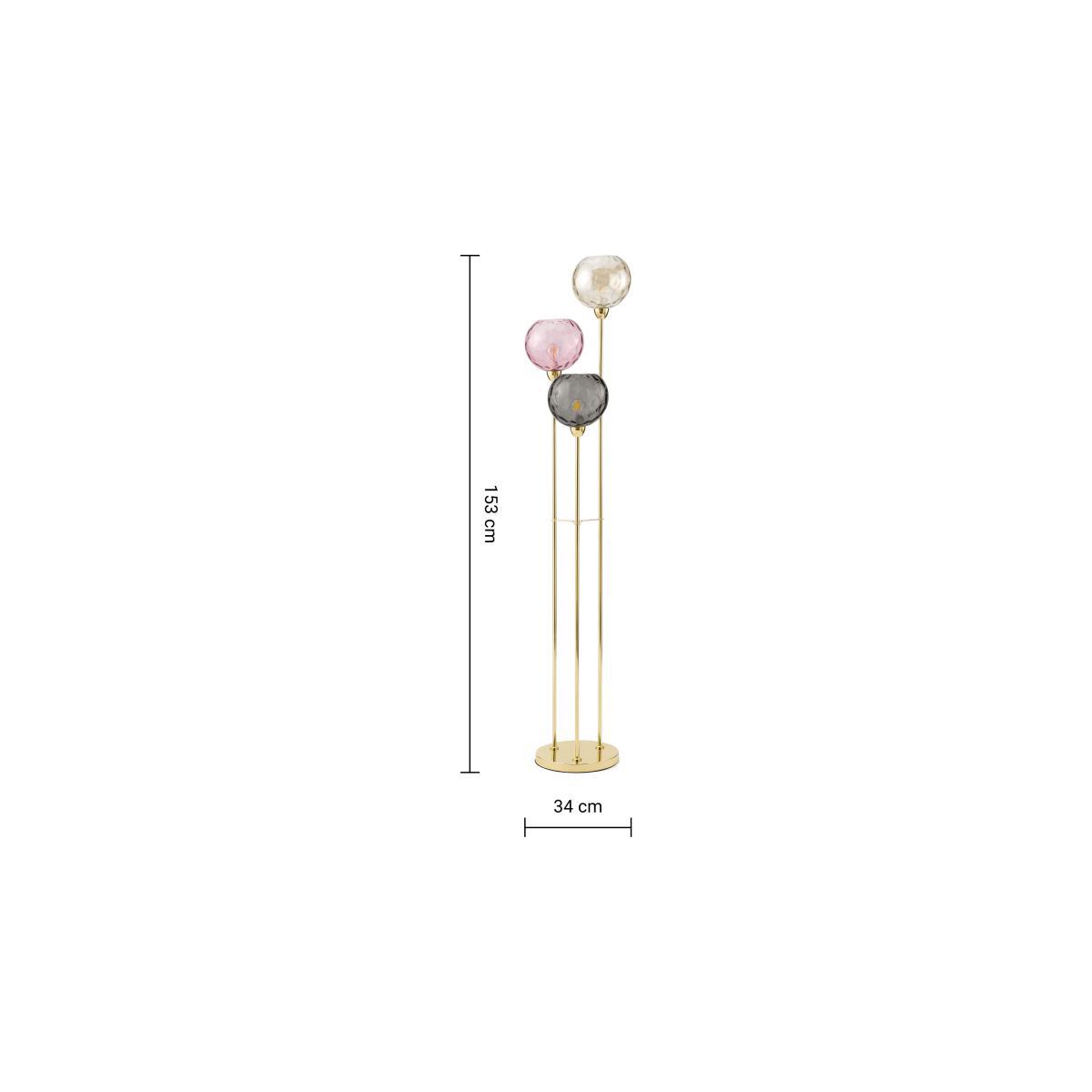 Ilaria Triple Floor Lamp, Multicoloured Glass & Brass – image 9