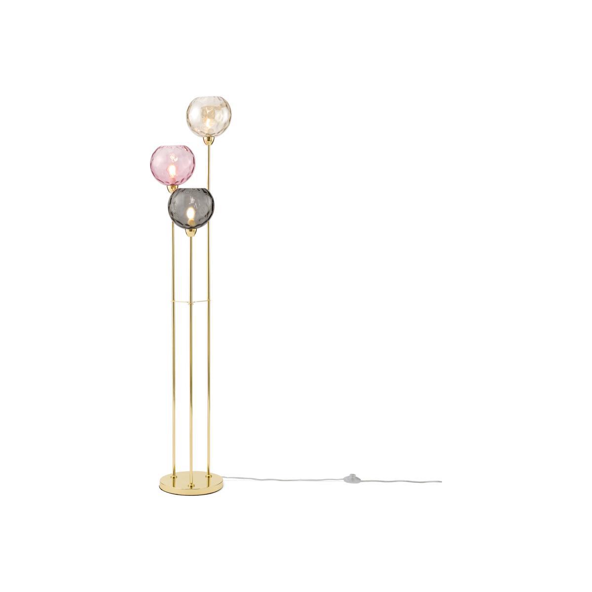 Ilaria Triple Floor Lamp, Multicoloured Glass & Brass – image 1