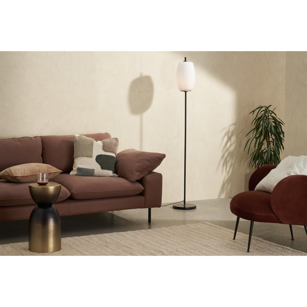 Ayala Floor Lamp, Black, Antique Brass & Opal Glass – image 4