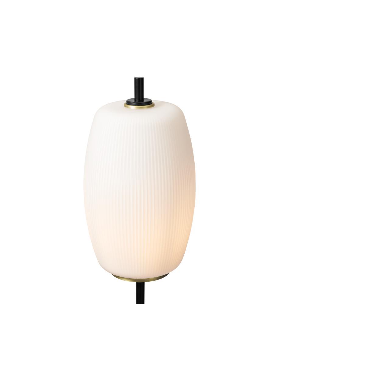 Ayala Floor Lamp, Black, Antique Brass & Opal Glass – image 6