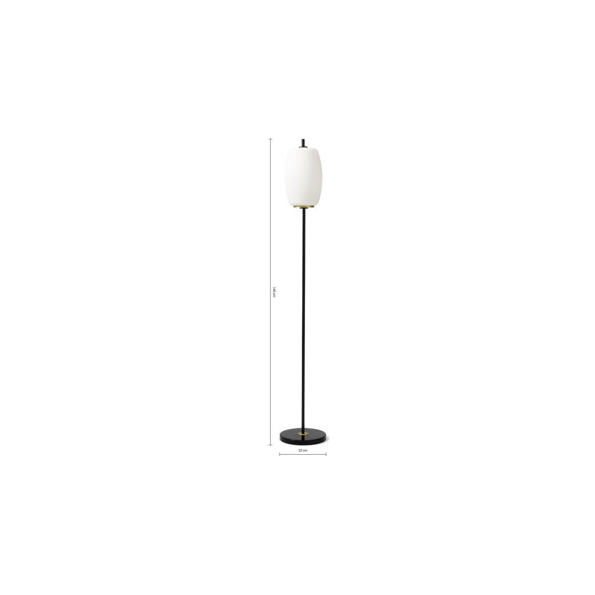 Ayala Floor Lamp, Black, Antique Brass & Opal Glass – image 8
