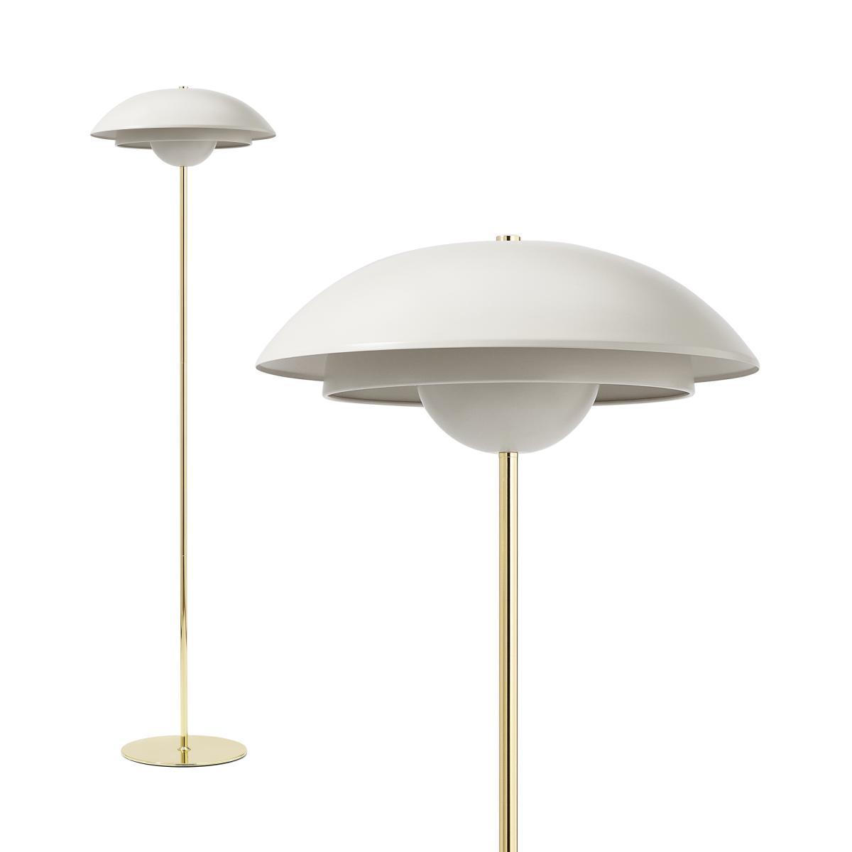 Brunswick Layered Floor Lamp, Warm Grey & Brass – image 2