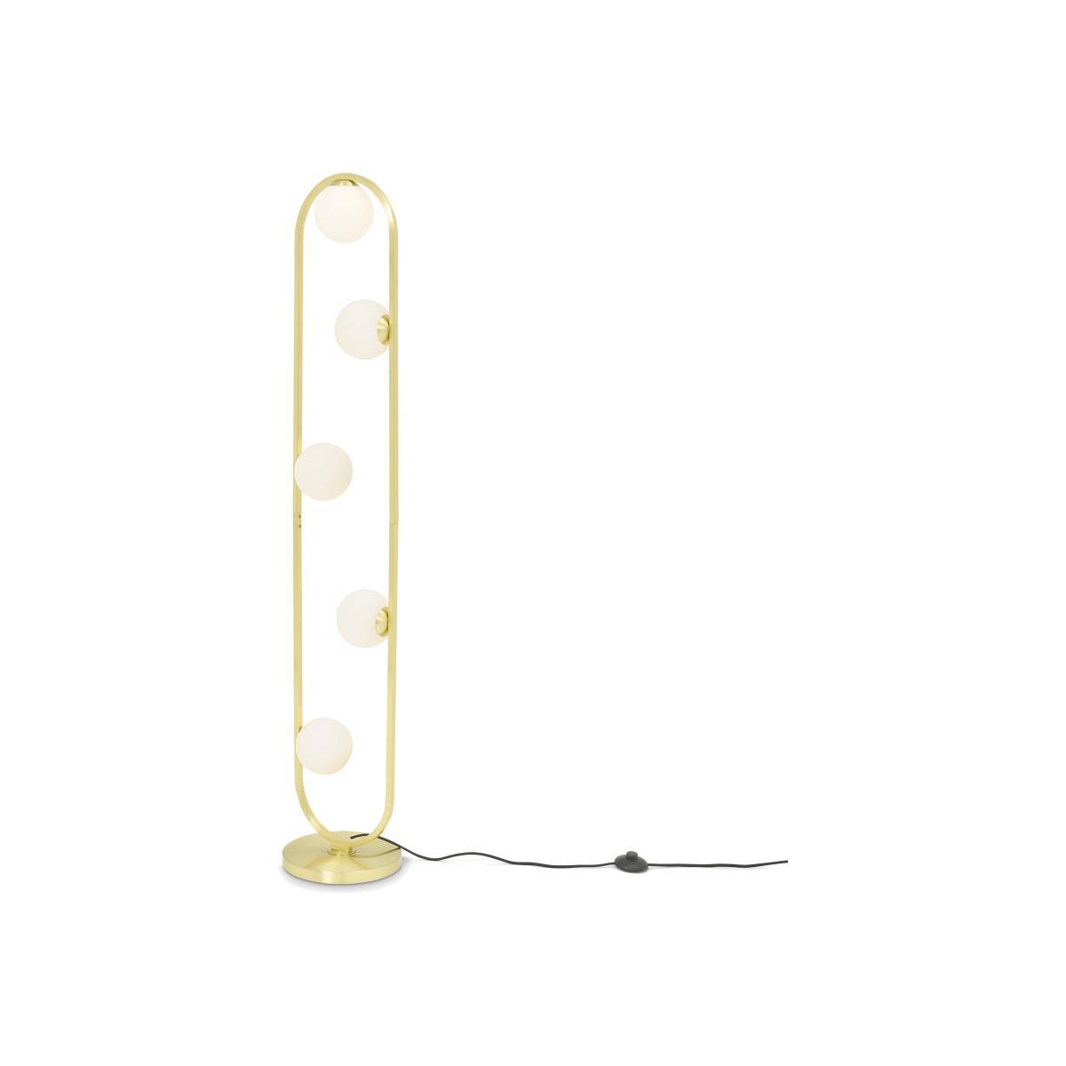 Remi Floor Lamp, Brushed Brass & Opal Glass – image 1