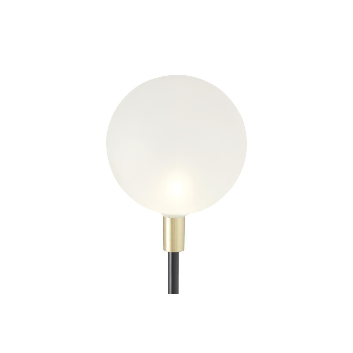 Boll Floor Lamp, White Marble, Black & Frosted Glass – image 5