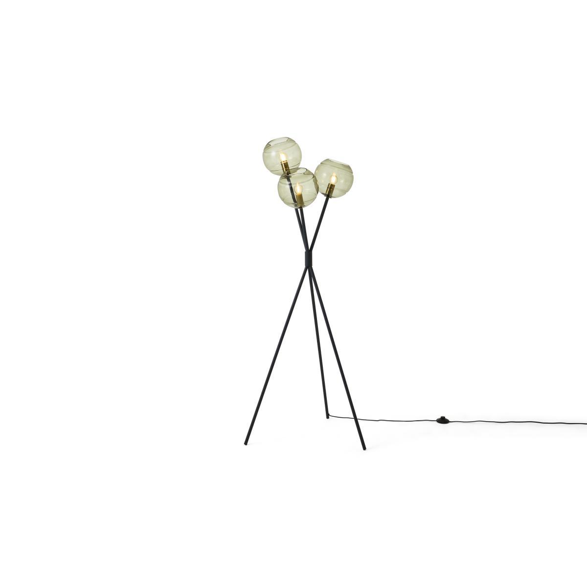 Mika Tripod Floor Light, Green, Grey & Brass – image 3