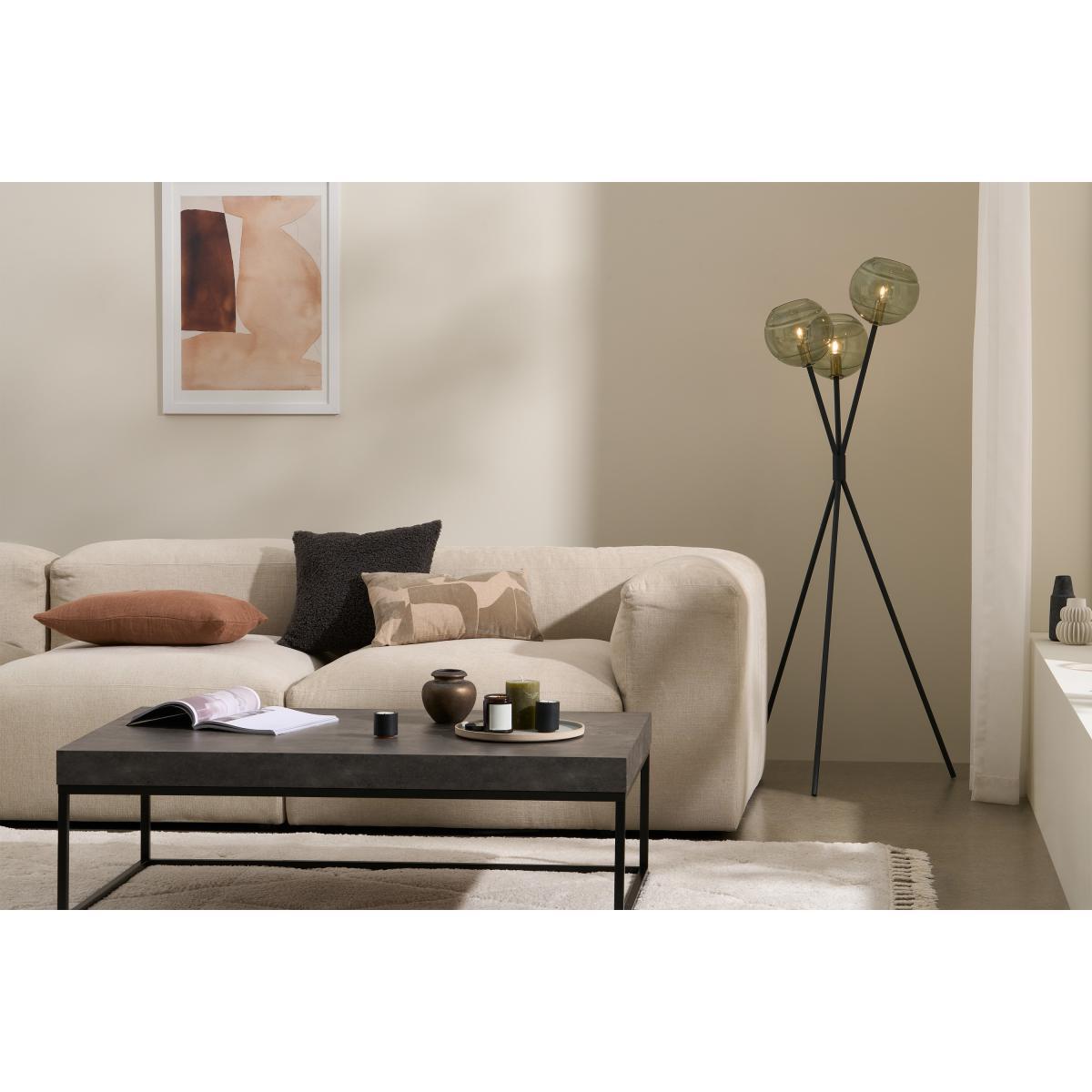 Mika Tripod Floor Light, Green, Grey & Brass – image 4