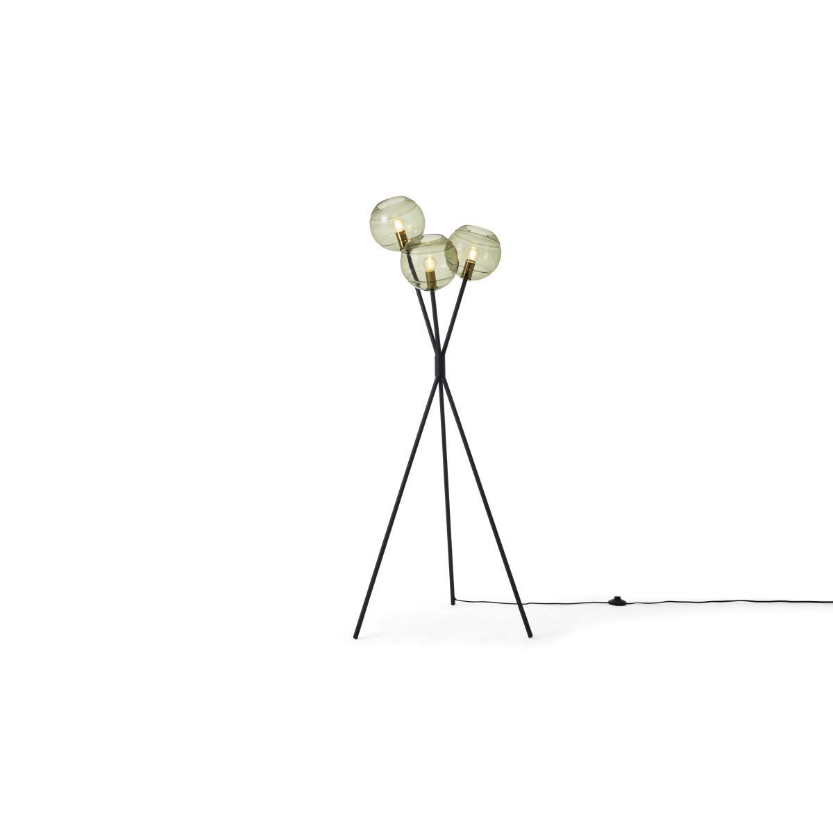 Mika Tripod Floor Light, Green, Grey & Brass – image 7
