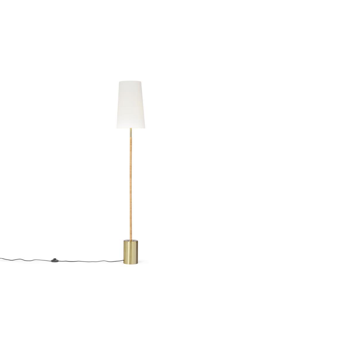 Lou Floor Lamp, Rattan Wrapped Stem and Brushed Brass – image 3