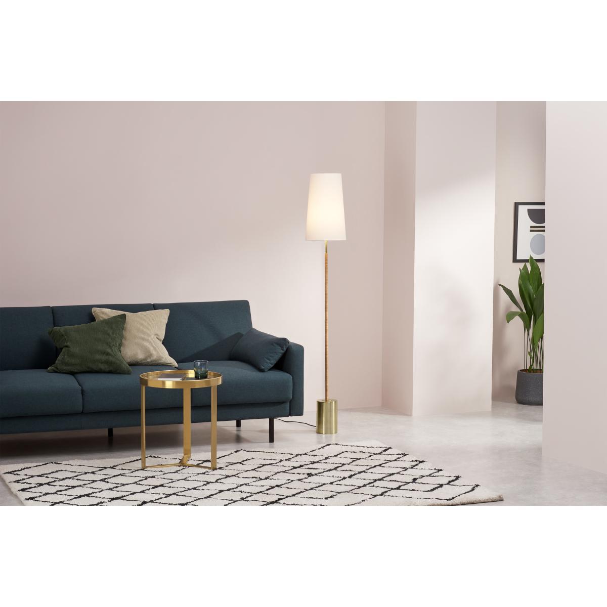 Lou Floor Lamp, Rattan Wrapped Stem and Brushed Brass – image 4