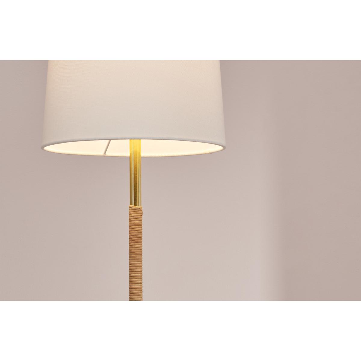 Lou Floor Lamp, Rattan Wrapped Stem and Brushed Brass – image 5