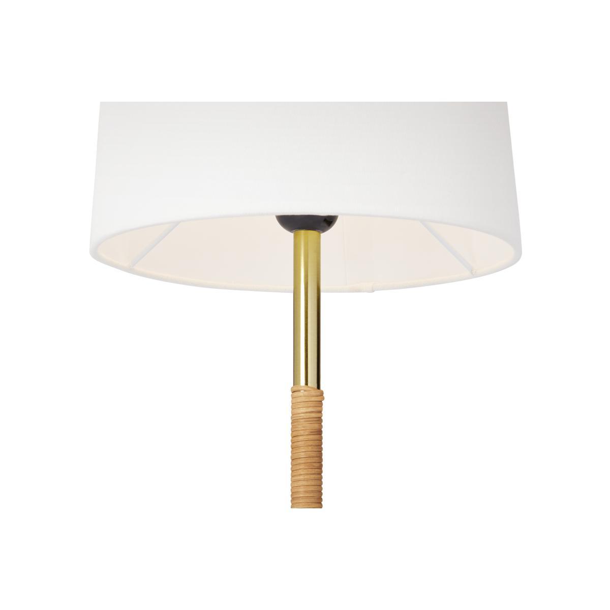 Lou Floor Lamp, Rattan Wrapped Stem and Brushed Brass – image 6