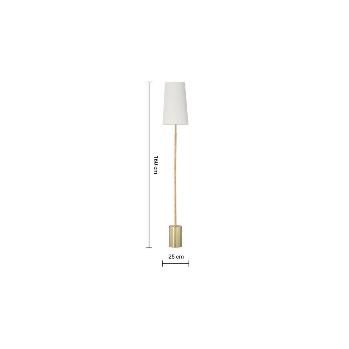 Lou Floor Lamp, Rattan Wrapped Stem and Brushed Brass – image 9