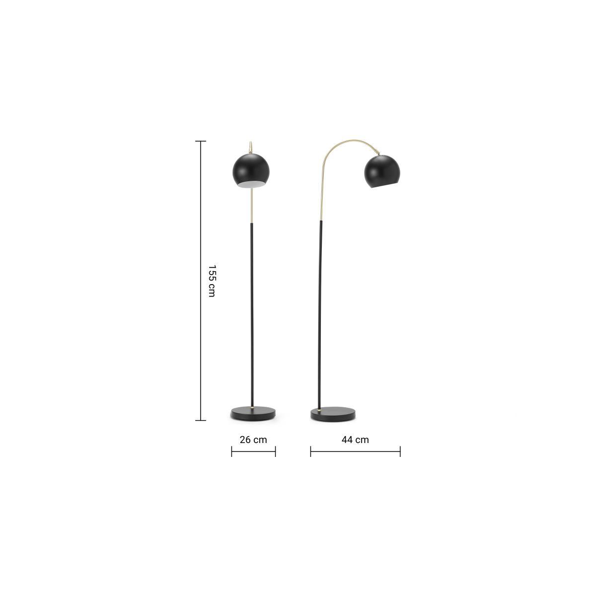 Jak Arch Overreach Floor Lamp, Black & Brass – image 9