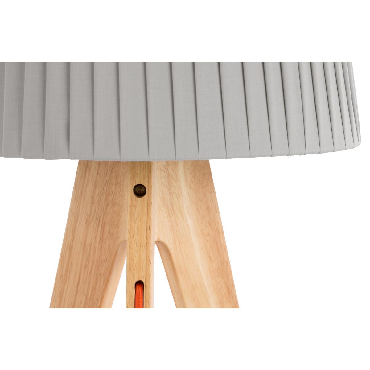 Miller Tripod Floor Lamp, Natural Wood and Orange – image 4