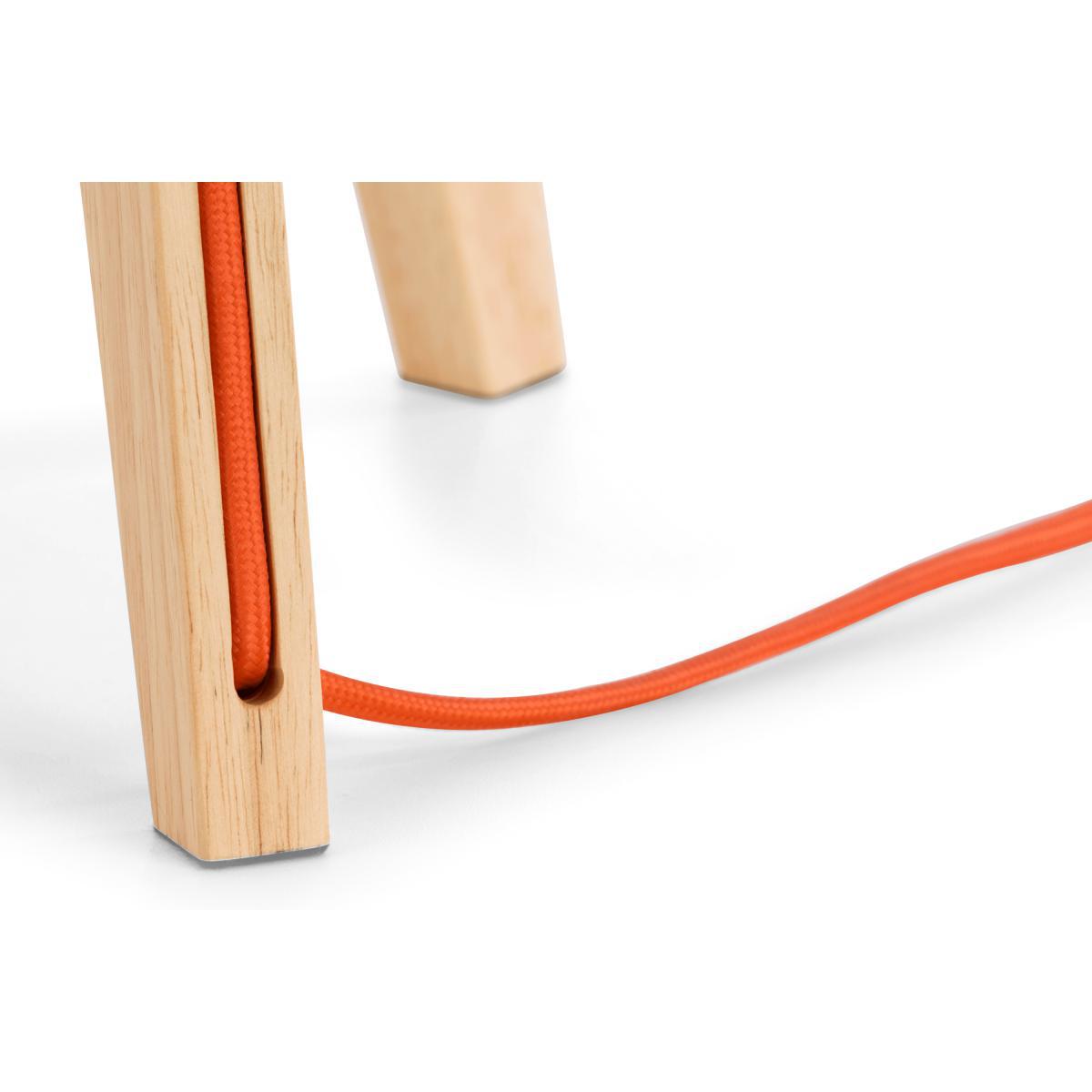 Miller Tripod Floor Lamp, Natural Wood and Orange – image 6