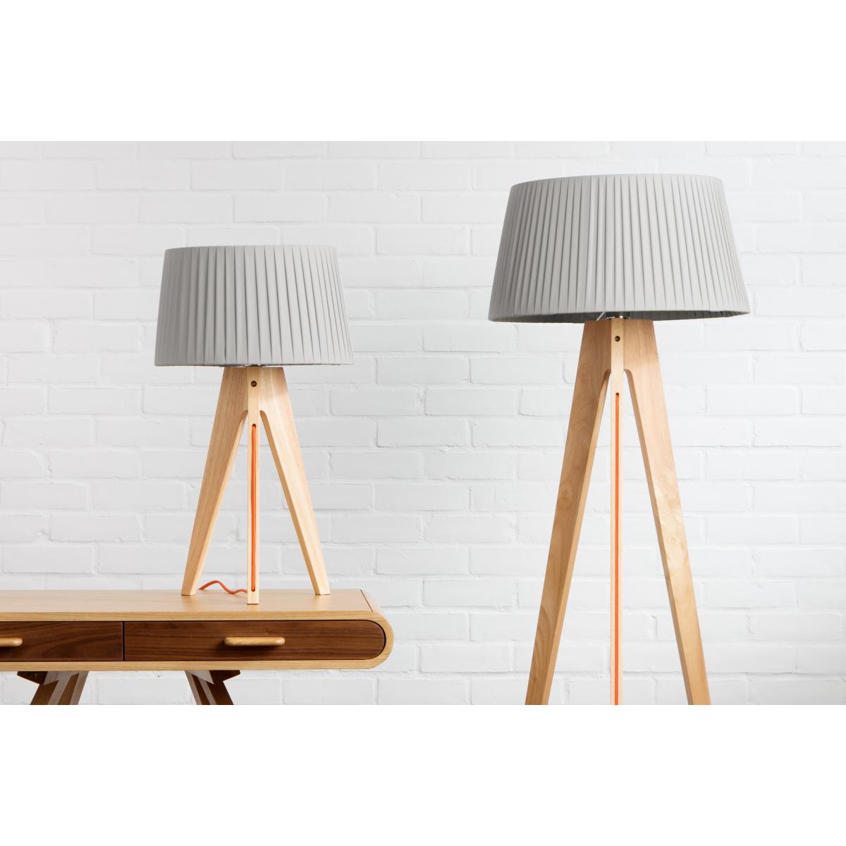 Miller Tripod Floor Lamp, Natural Wood and Orange – image 7