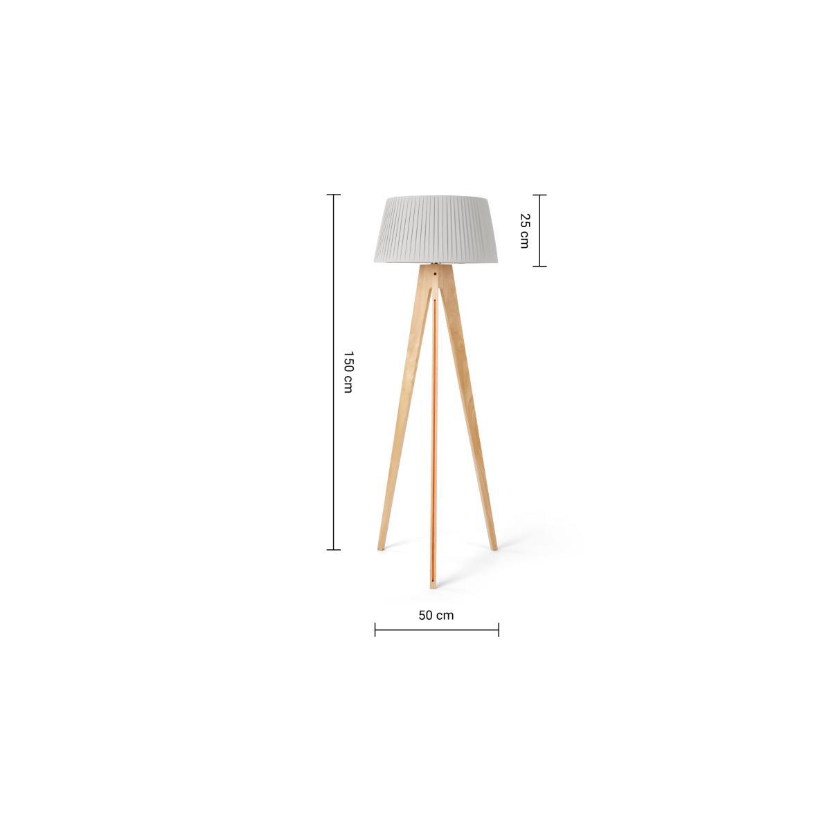 Miller Tripod Floor Lamp, Natural Wood and Orange – image 9
