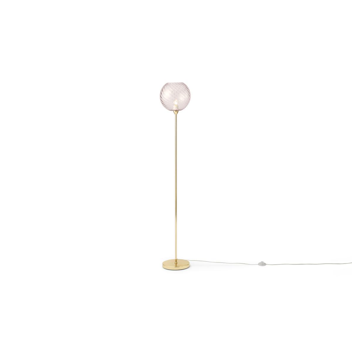 Ilaria Single Floor Lamp, Pink Glass & Brass – image 3