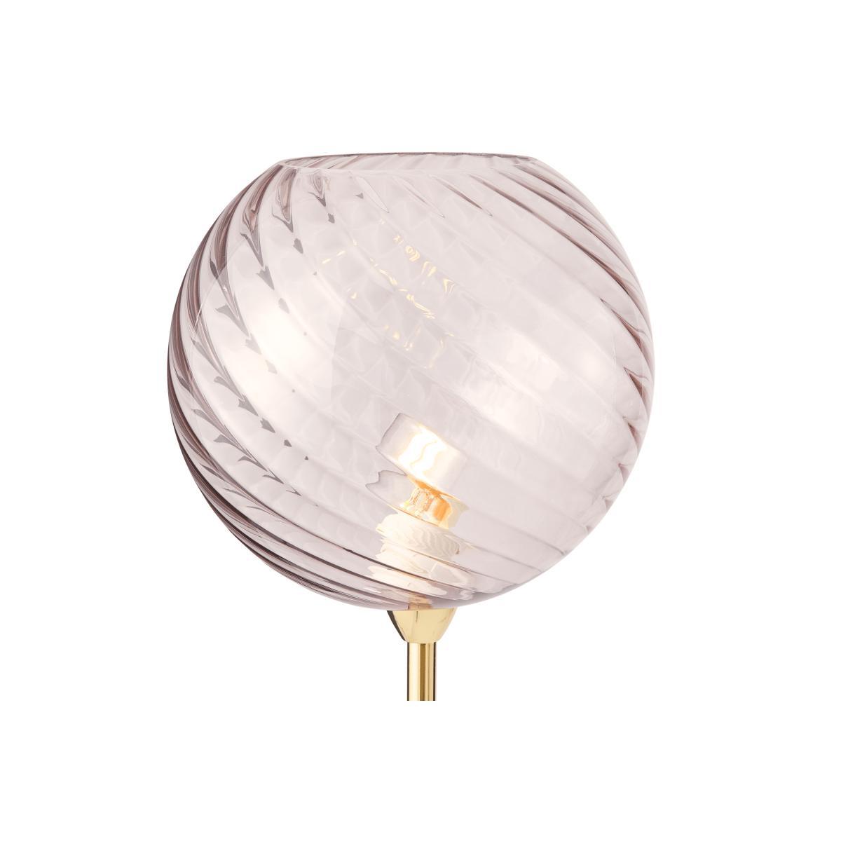 Ilaria Single Floor Lamp, Pink Glass & Brass – image 5