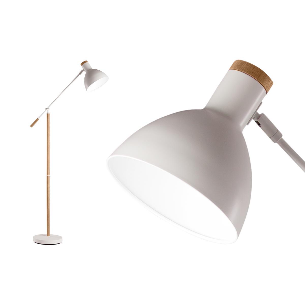 Cohen Floor Lamp, White and Natural Oak – image 2