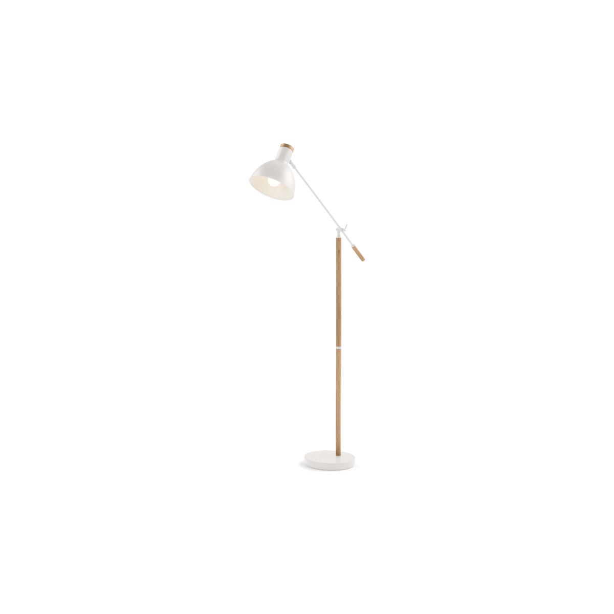 Cohen Floor Lamp, White and Natural Oak – image 3