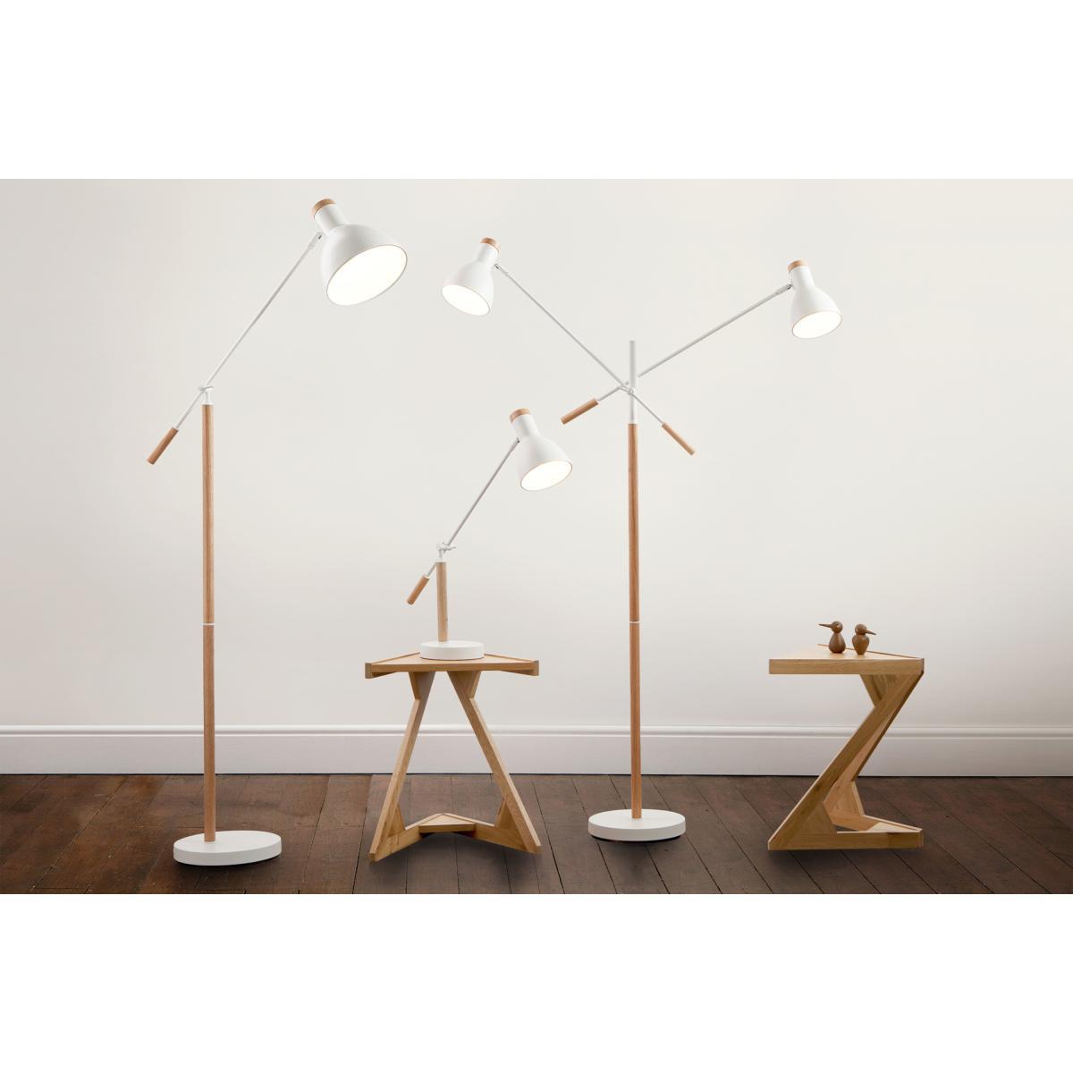 Cohen Floor Lamp, White and Natural Oak – image 4