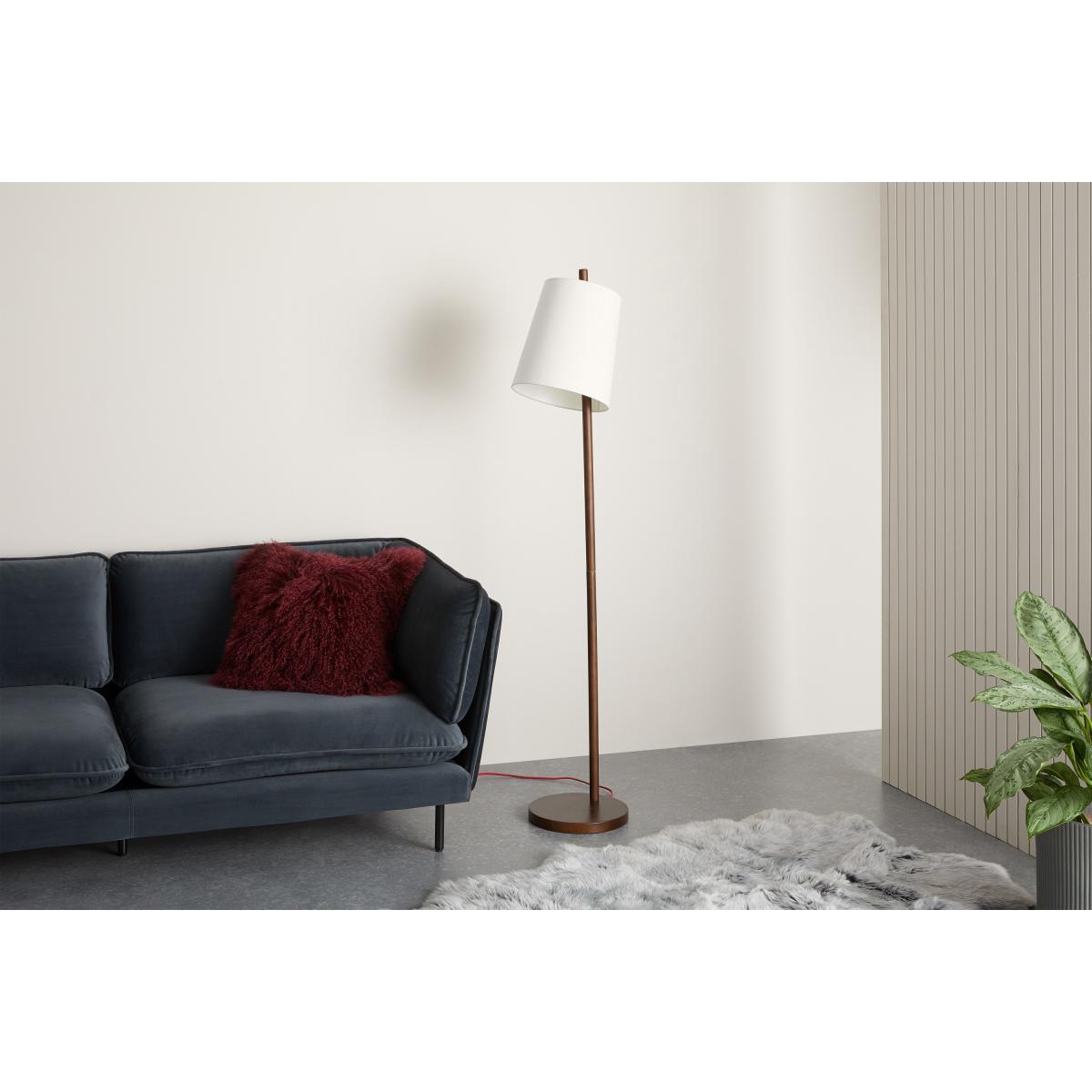 Sveinn Wood Floor Lamp, Dark Wood and White – image 4