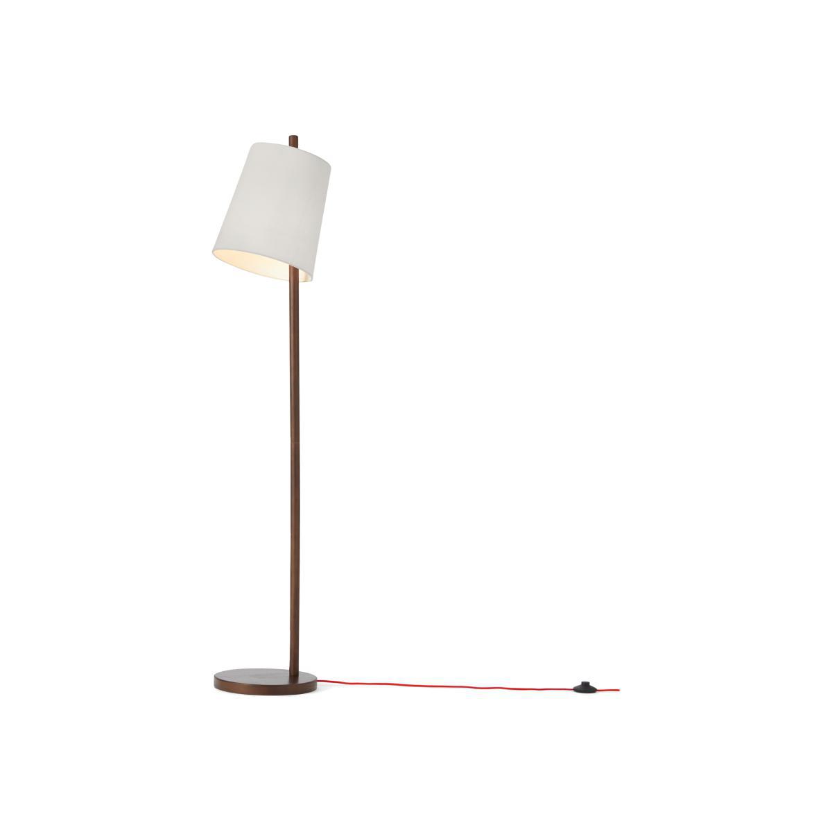 Sveinn Wood Floor Lamp, Dark Wood and White – image 1