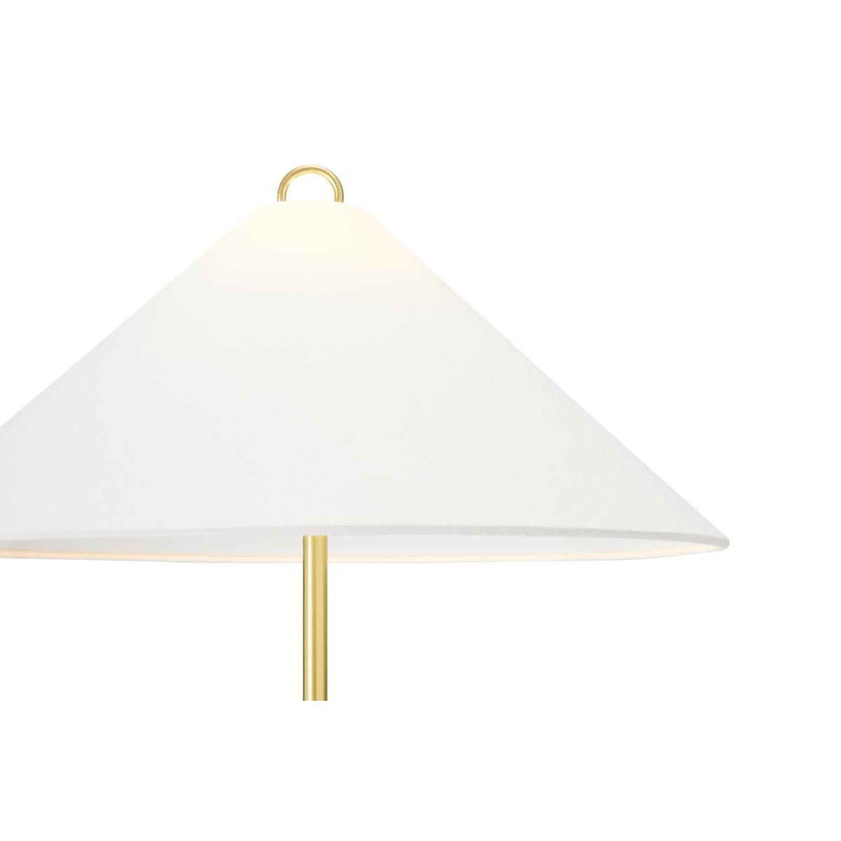 Natalie Floor Lamp, Dark Wood, Brass & White – image 4