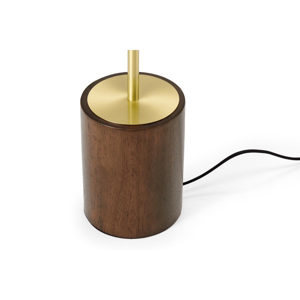 Natalie Floor Lamp, Dark Wood, Brass & White – image 5