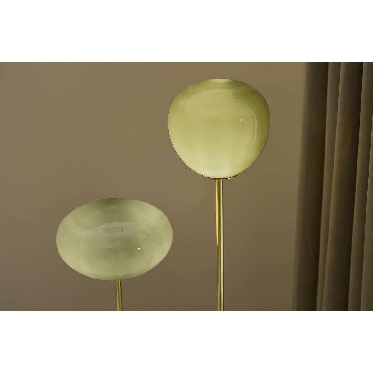 Adrianne Multi Floor Lamp, Green Glass & Brass – image 5