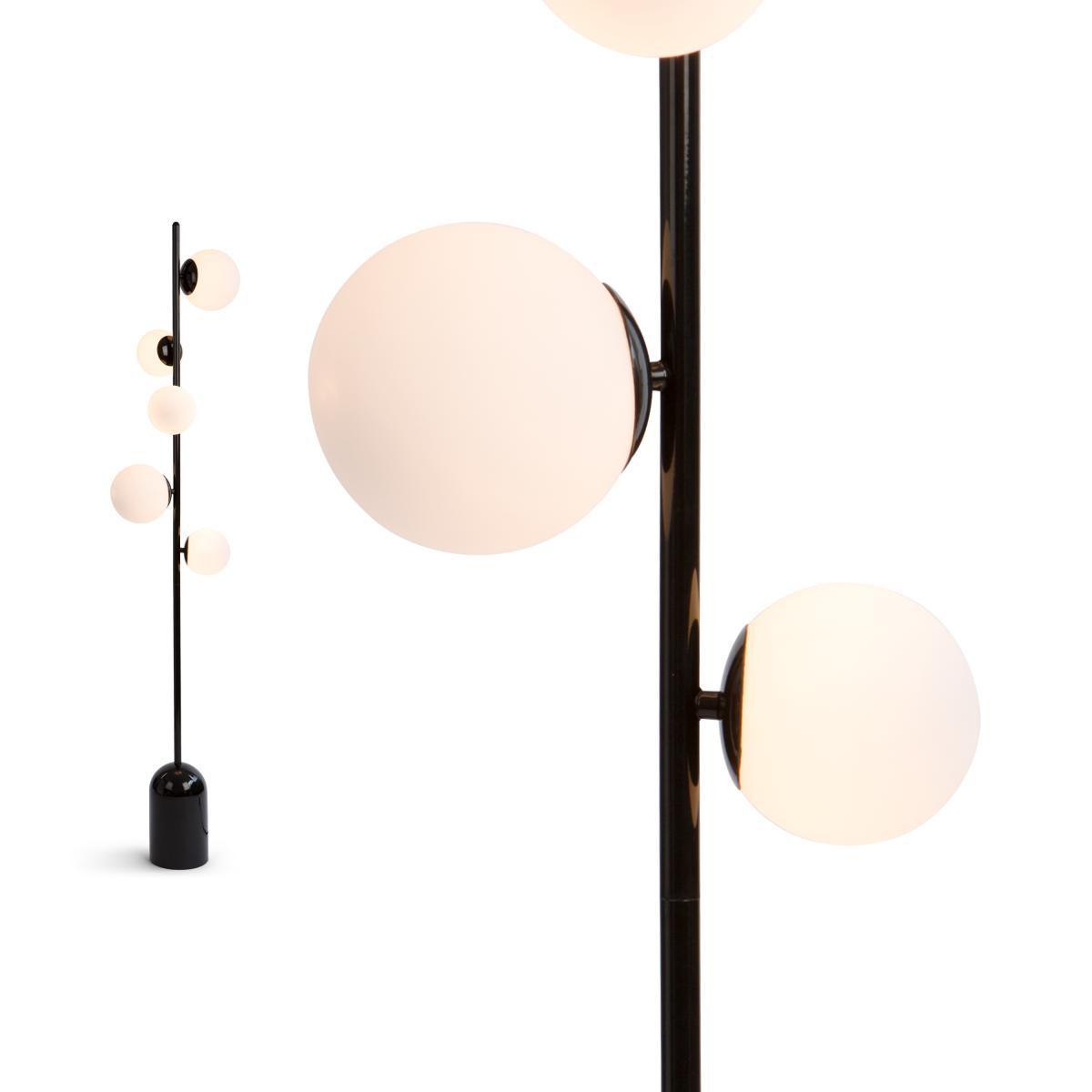 Vetro Floor Lamp, Black and Opal Glass – image 2