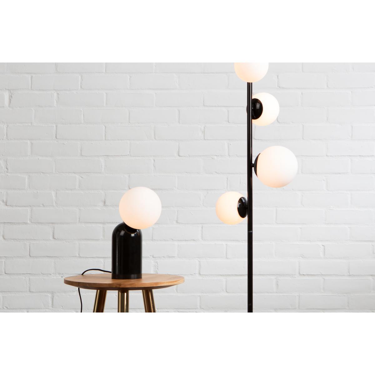 Vetro Floor Lamp, Black and Opal Glass – image 8