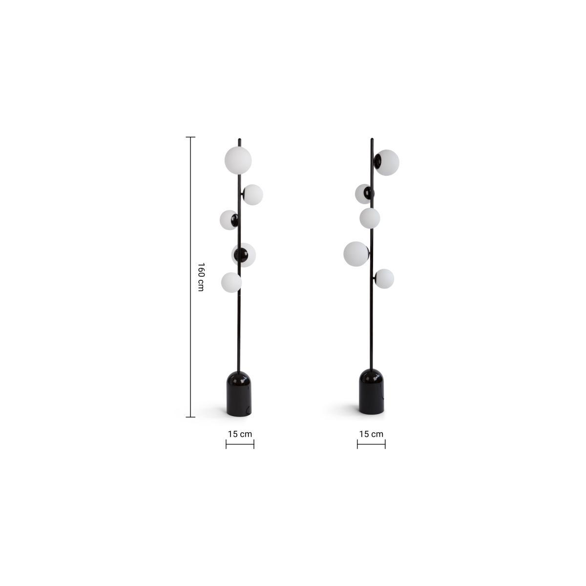 Vetro Floor Lamp, Black and Opal Glass – image 10
