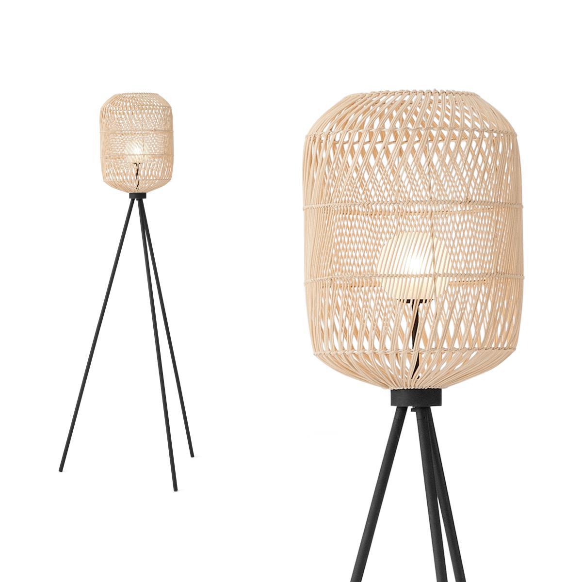 Java Tripod Floor Lamp, Natural Rattan – image 2