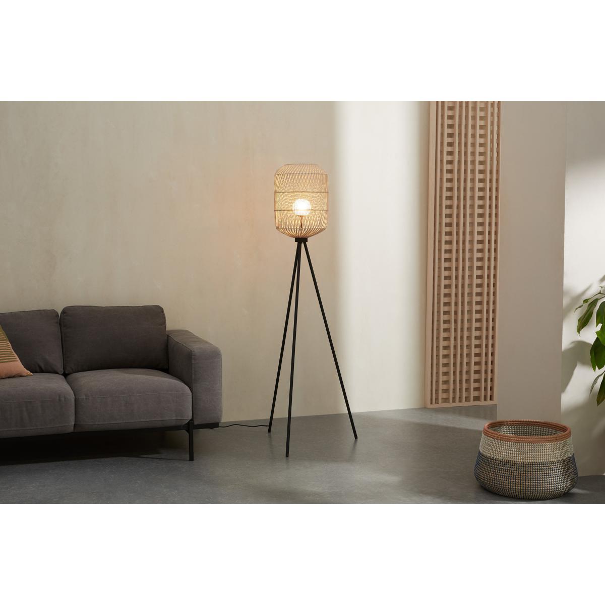 Java Tripod Floor Lamp, Natural Rattan – image 4