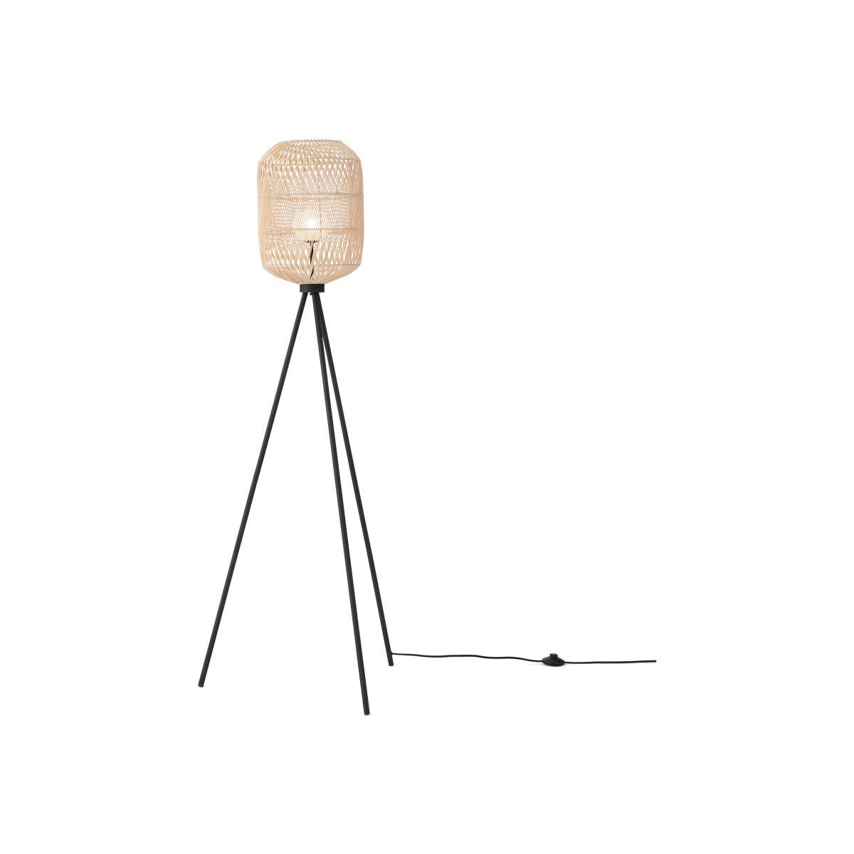 Java Tripod Floor Lamp, Natural Rattan – image 1