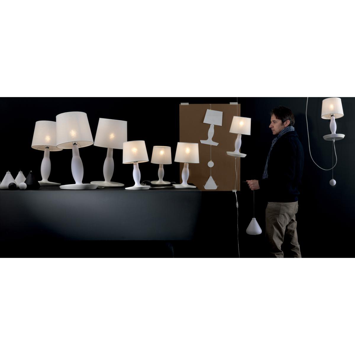 Norma M Floor lamp - Ceramic & Linen - Adjustable in height by Karman White – image 3