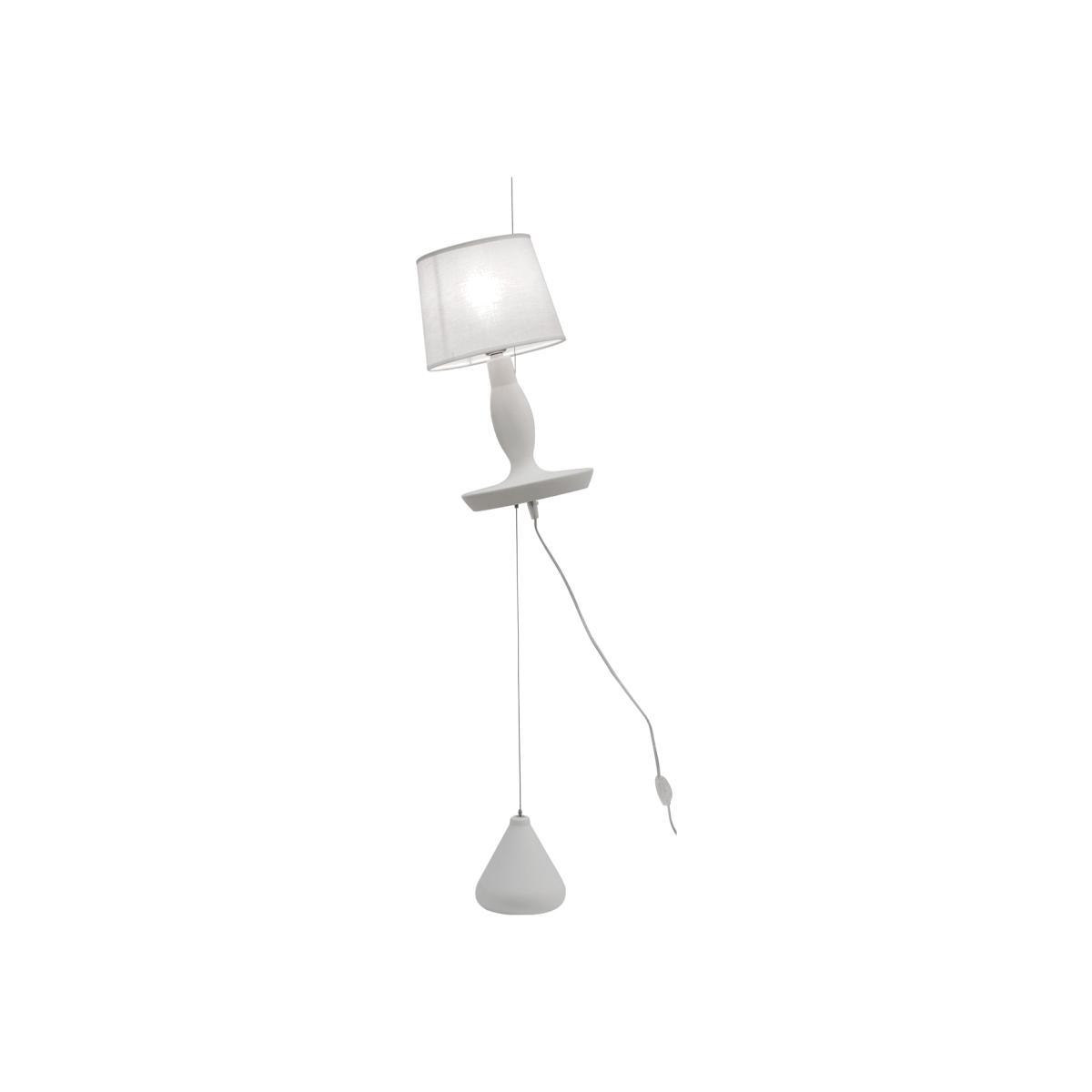 Norma M Floor lamp - Ceramic & Linen - Adjustable in height by Karman White – image 1