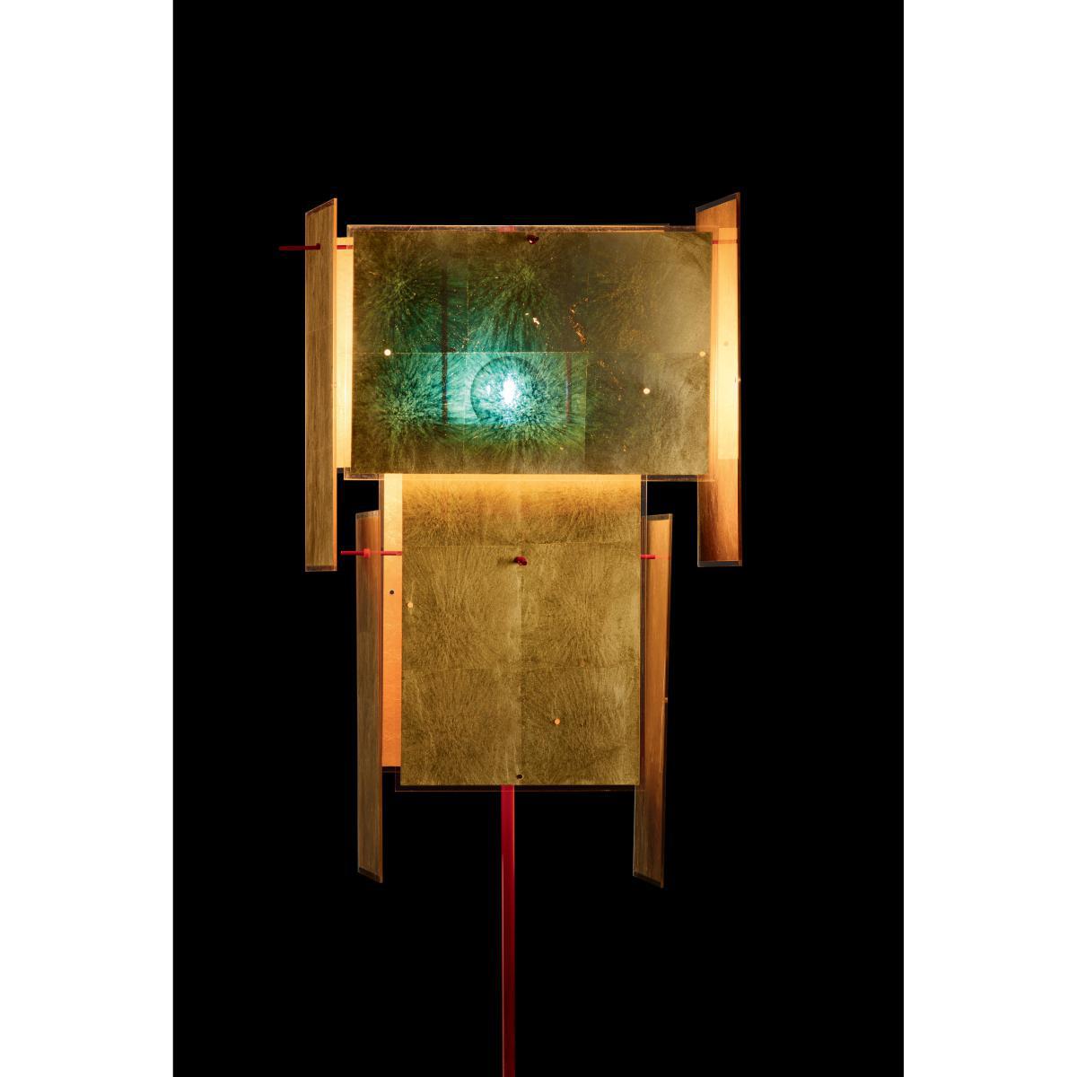 24 Karat Blau Floor lamp - / Gold leaf by Ingo Maurer Gold/Metal – image 2
