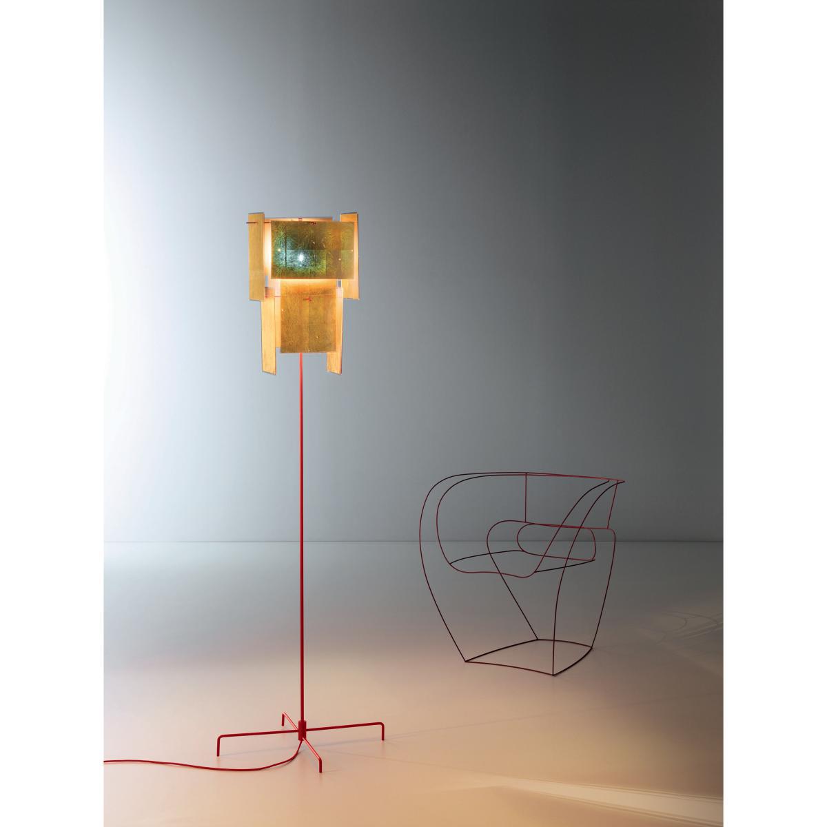 24 Karat Blau Floor lamp - / Gold leaf by Ingo Maurer Gold/Metal – image 3