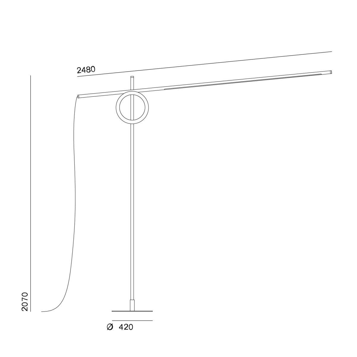 Tangent XL Floor lamp - / Adjustable - H 203 cm by Pallucco White – image 4
