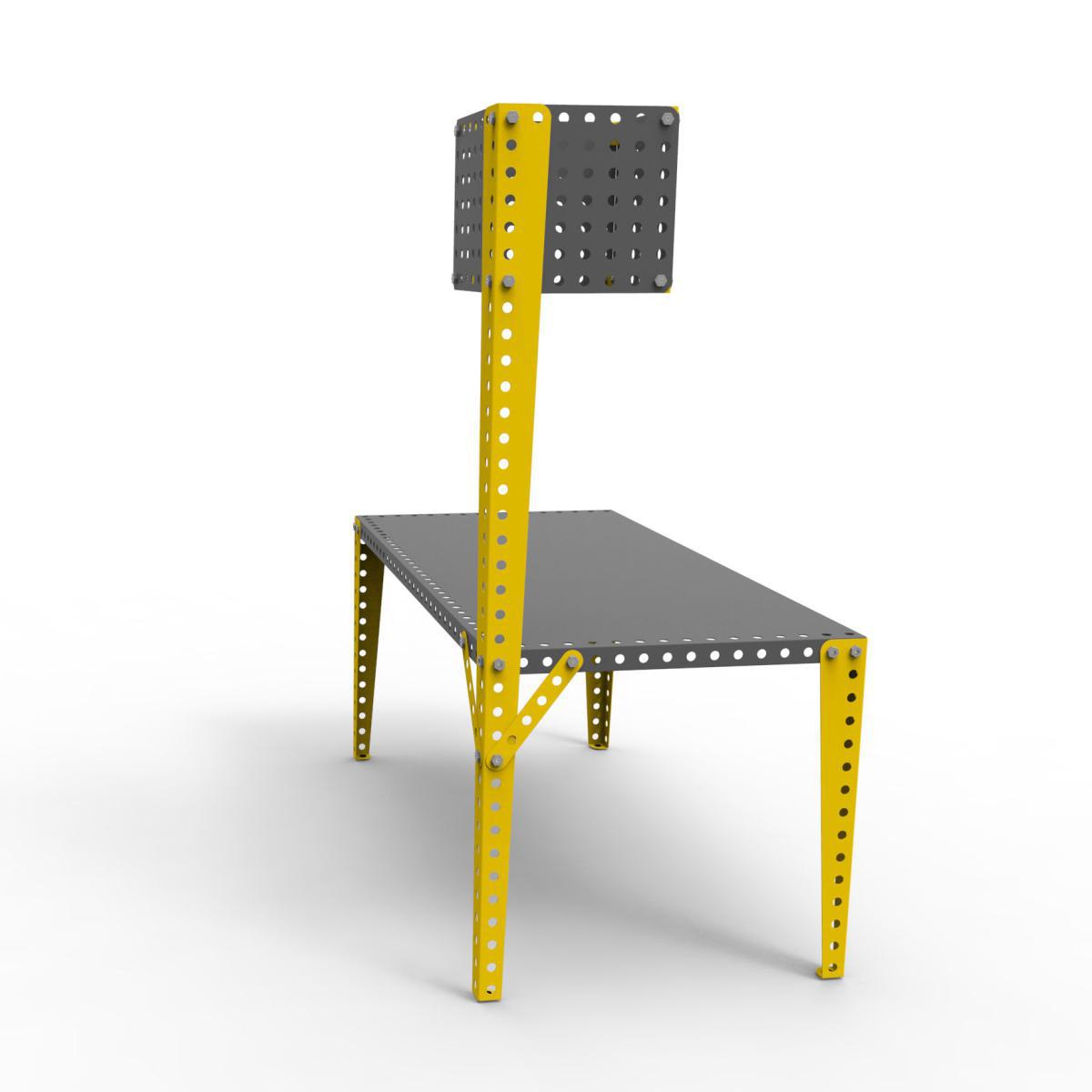 Floor lamp - H 180 cm / To screw on Meccano tables by Meccano Home Yellow/Grey/Black – image 2