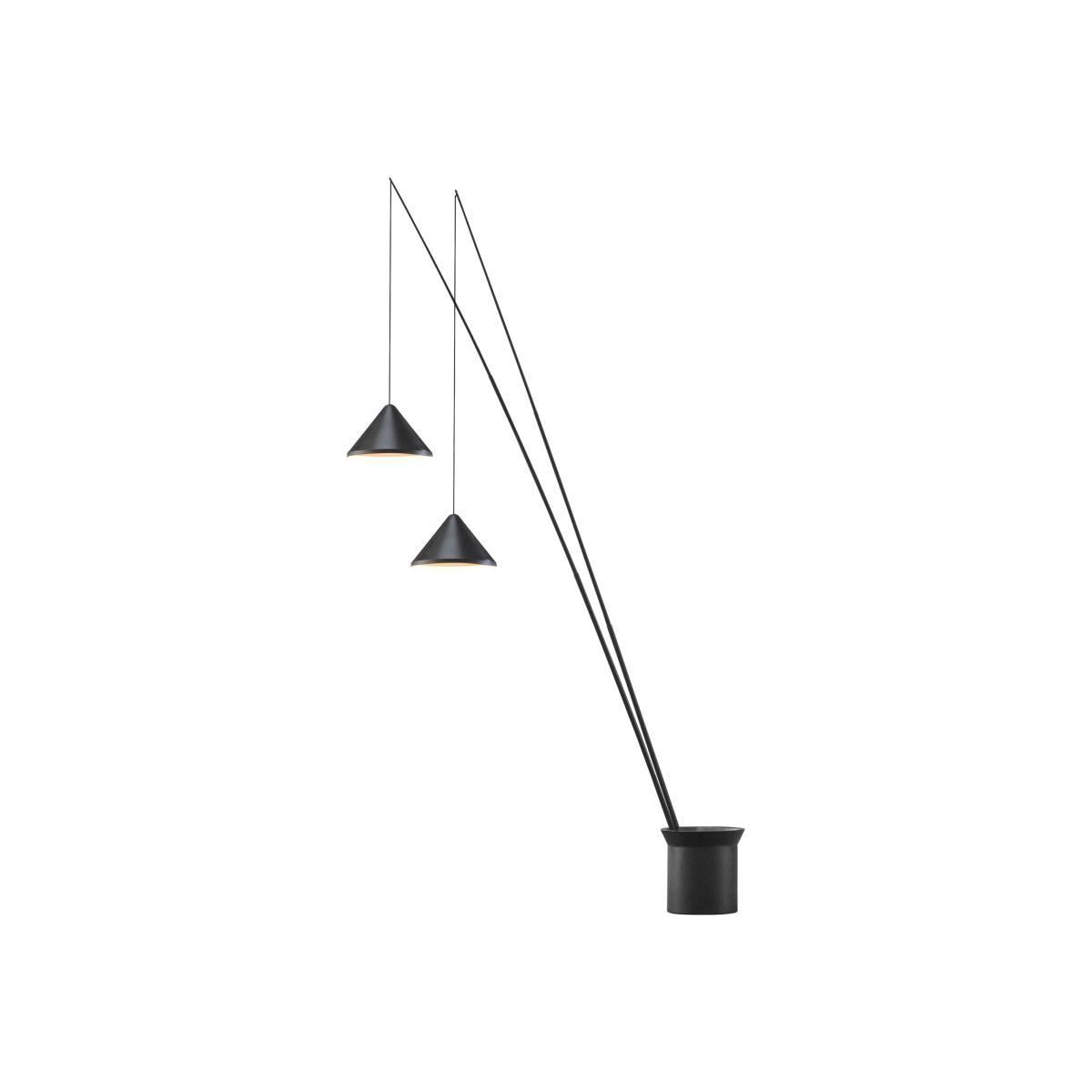 North LED Floor lamp - / 2 adjustable lampshades - Ø 40 cm by Vibia Black – image 1