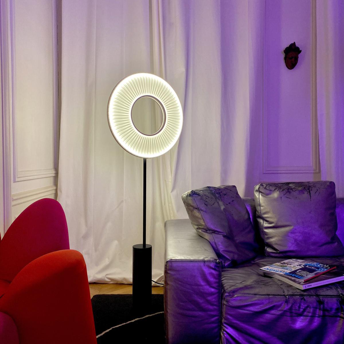 Iris Floor lamp - LED / H 140 cm - Fabric & double-sided lighting by Dix Heures Dix White – image 2