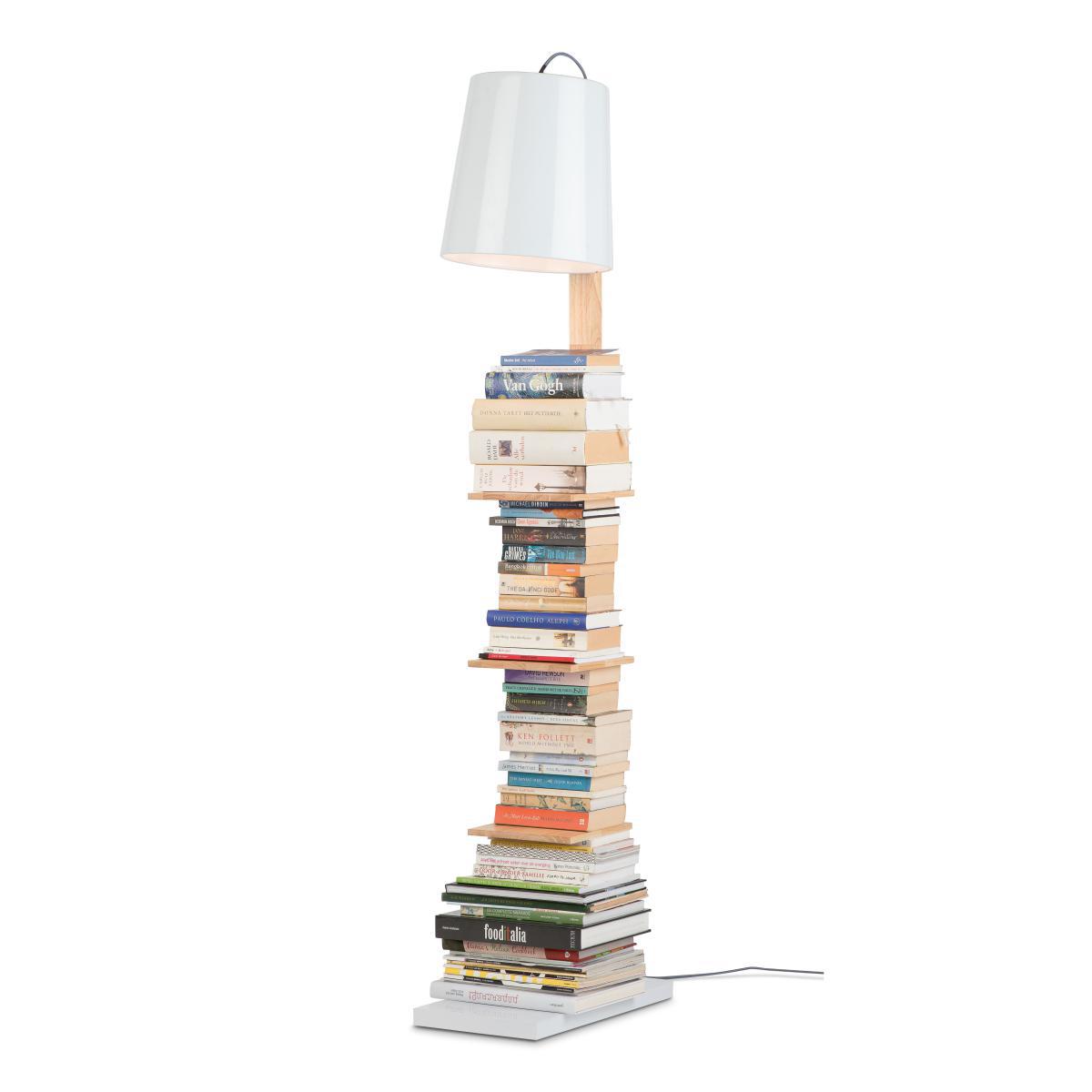 Cambridge Floor lamp - / with 3 shelves - H 168 cm by It's about Romi White/Natural wood – image 4